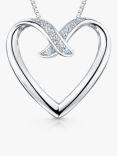 Jools by Jenny Brown Cubic Zirconia Open Heart Pendant Necklace, Silver