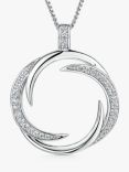 Jools by Jenny Brown Swirl Effect Pendant Necklace, Silver