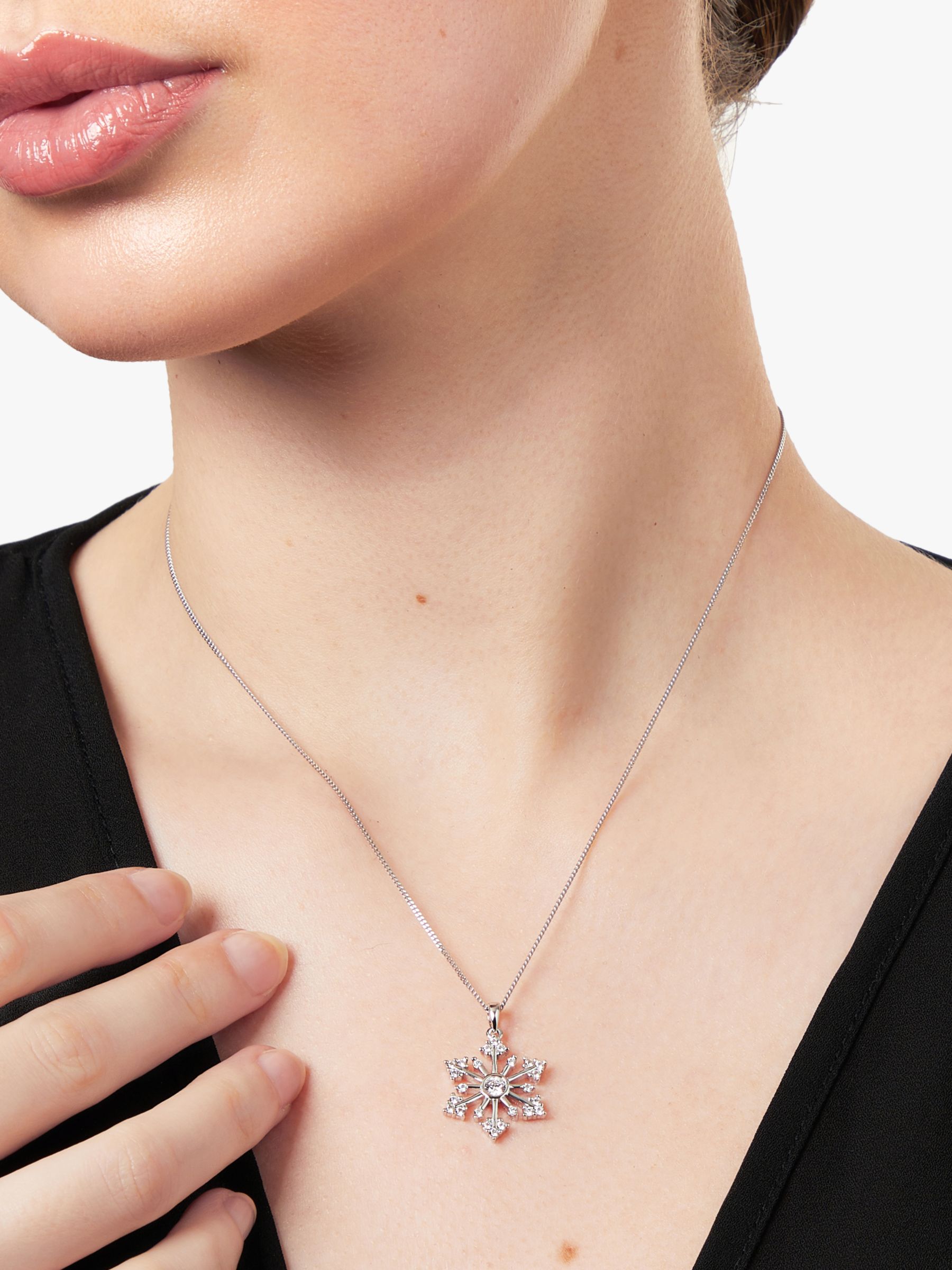 Buy Jools by Jenny Brown Rubover Cubic Zirconia Snowflake Pendant Necklace Online at johnlewis.com