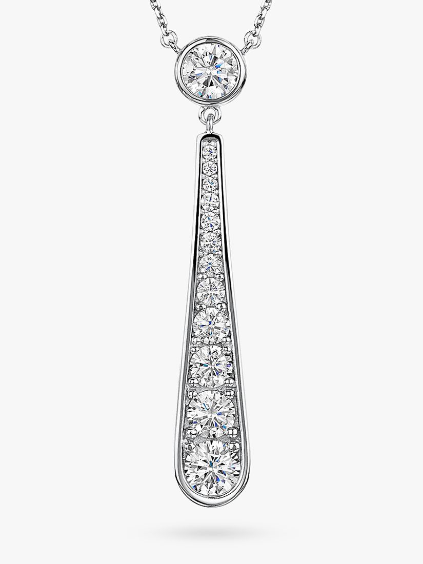 Buy Jools by Jenny Brown Cubic Zirconia Long Teardrop Pendant Necklace, Silver Online at johnlewis.com