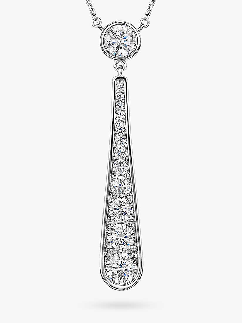 Buy Jools by Jenny Brown Cubic Zirconia Long Teardrop Pendant Necklace, Silver Online at johnlewis.com