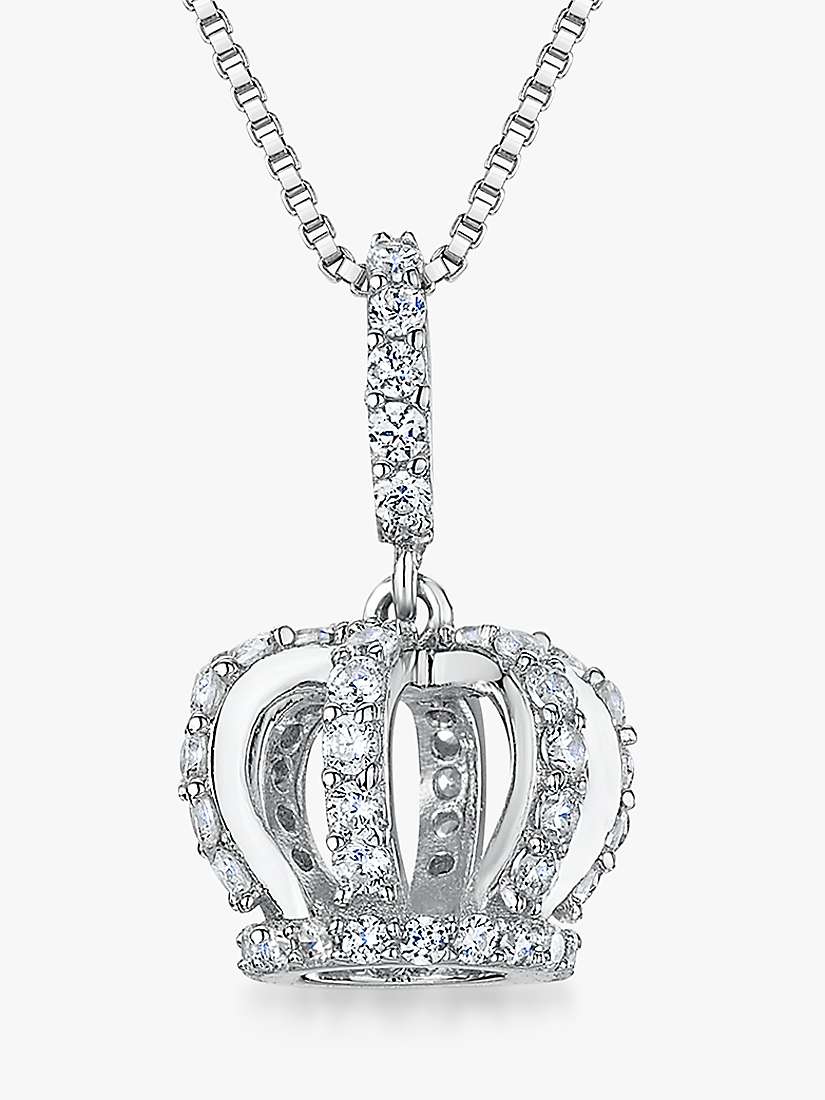 Buy Jools by Jenny Brown Crown Cubic Zirconia Pendant Necklace, Silver Online at johnlewis.com