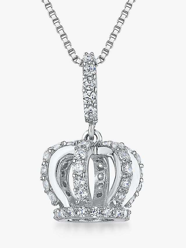 Jools by Jenny Brown Crown Cubic Zirconia Pendant Necklace, Silver