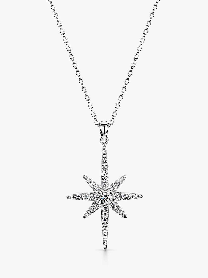 Buy Jools by Jenny Brown Cubic Zirconia Fine North Star Pendant Necklace, Silver Online at johnlewis.com