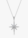 Jools by Jenny Brown Cubic Zirconia Fine North Star Pendant Necklace, Silver