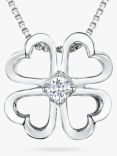Jools by Jenny Brown Four Leaf Clover Pendant Necklace, Silver