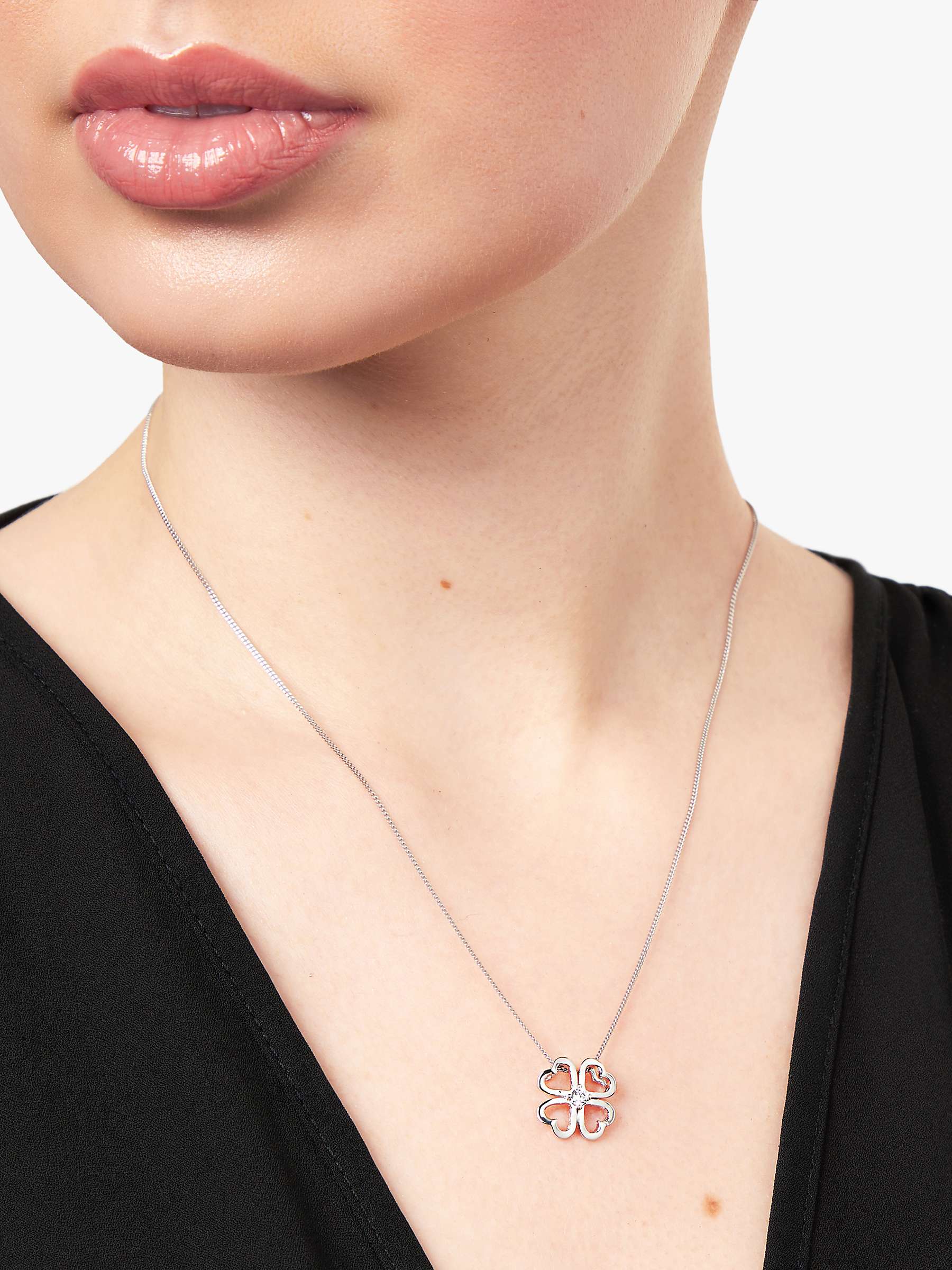 Buy Jools by Jenny Brown Four Leaf Clover Pendant Necklace, Silver Online at johnlewis.com