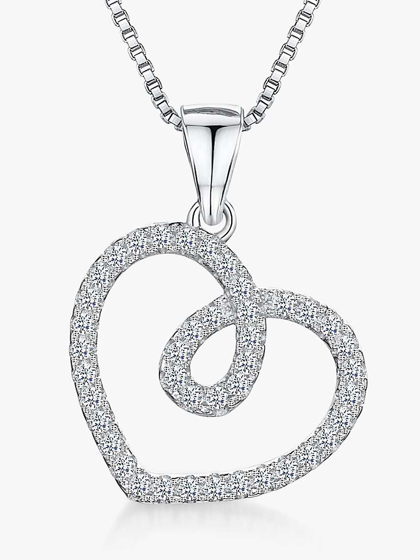 Buy Jools by Jenny Brown Cubic Zirconia Open Twisted Heart Pendant Necklace, Silver Online at johnlewis.com