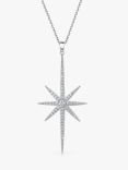 Jools by Jenny Brown Cubic Zirconia Long North Star Pendant Necklace, Silver