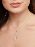 Jools by Jenny Brown Cubic Zirconia Long North Star Pendant Necklace, Silver