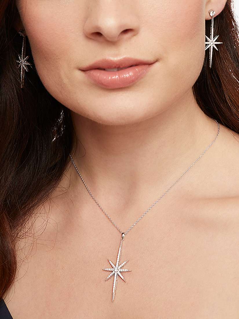 Buy Jools by Jenny Brown Cubic Zirconia Long North Star Pendant Necklace, Silver Online at johnlewis.com