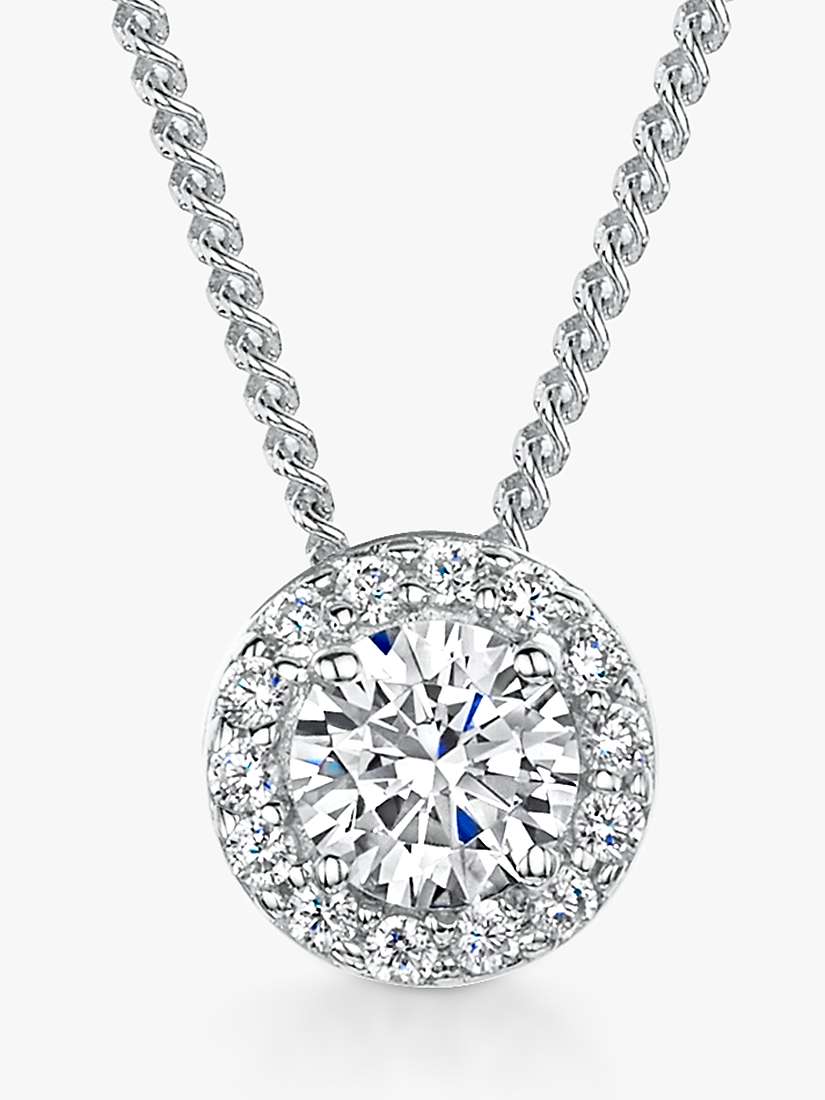 Buy Jools by Jenny Brown Halo Cubic Zirconia Pendant Necklace, Silver Online at johnlewis.com