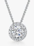 Jools by Jenny Brown Halo Cubic Zirconia Pendant Necklace, Silver