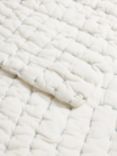 John Lewis Polka Dot Voile Quilted Bedspread, White