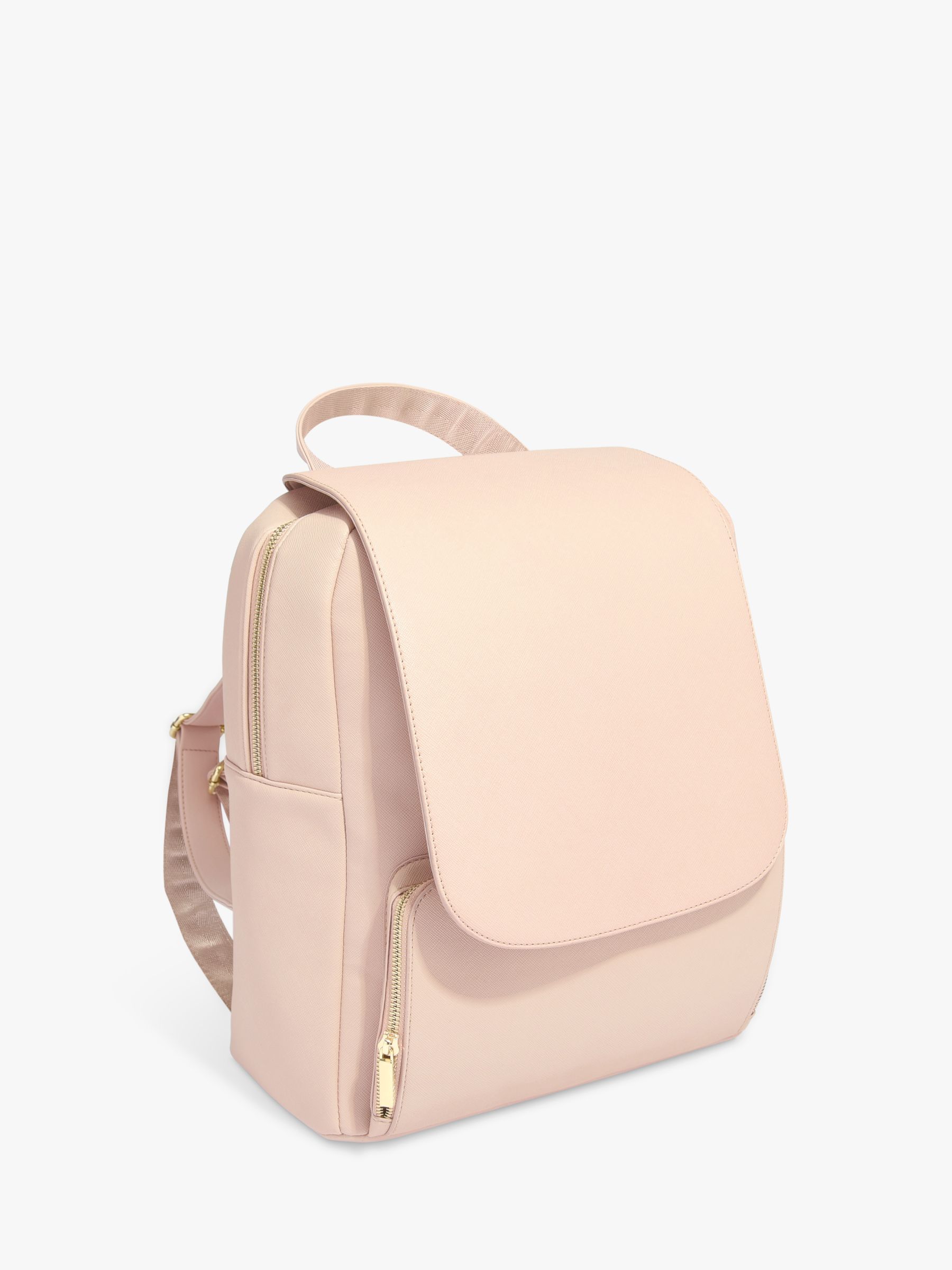 Stackers Plain Laptop Backpack, Blush Pink at John Lewis & Partners
