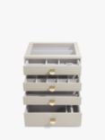 Stackers Glass Lid 4 Drawer Jewellery Box, Natural Oatmeal