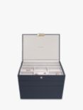 Stackers Classic 4 Drawer Jewellery Box, Blue Navy