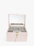 Stackers Leather Velvet Lined Jewellery Box, Blossom Pink