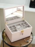 Stackers Leather Velvet Lined Jewellery Box, Blossom Pink