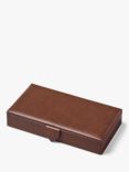 Aspinal of London Pebble Leather Cufflink Box, Tobacco