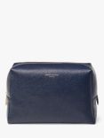 Aspinal of London Large Leather London Case Toiletries Bag, Navy Pebble