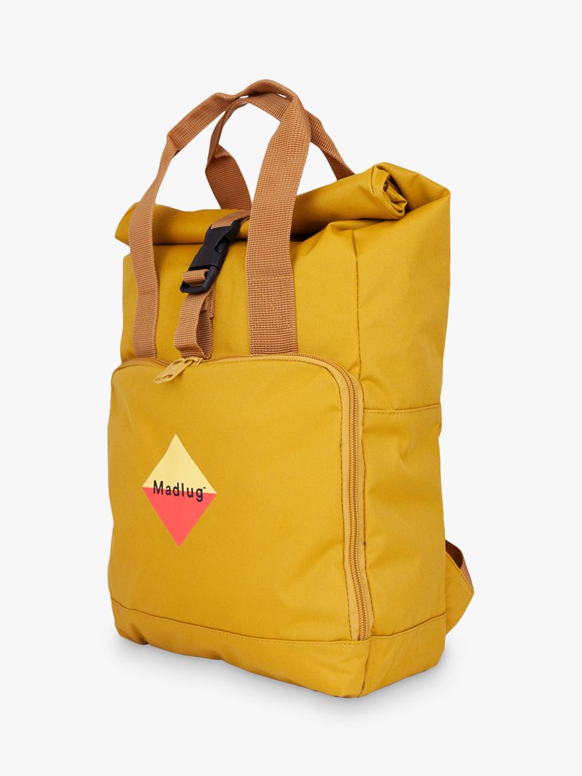 Madlug Roll-Top Backpack, Mustard at John Lewis & Partners