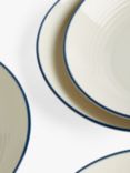 Royal Doulton Gordon Ramsay Maze Denim Line Stoneware Pasta Bowl, 24cm, Blue/White