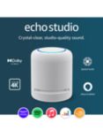 Amazon Echo Studio Smart Speaker with Dolby Atmos & Alexa Voice Recognition & Control, Glacier White