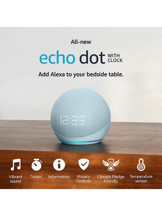 Amazon Echo Dot Smart Speaker with Clock and Alexa Voice Recognition & Control, 5th Generation (2022), Blue