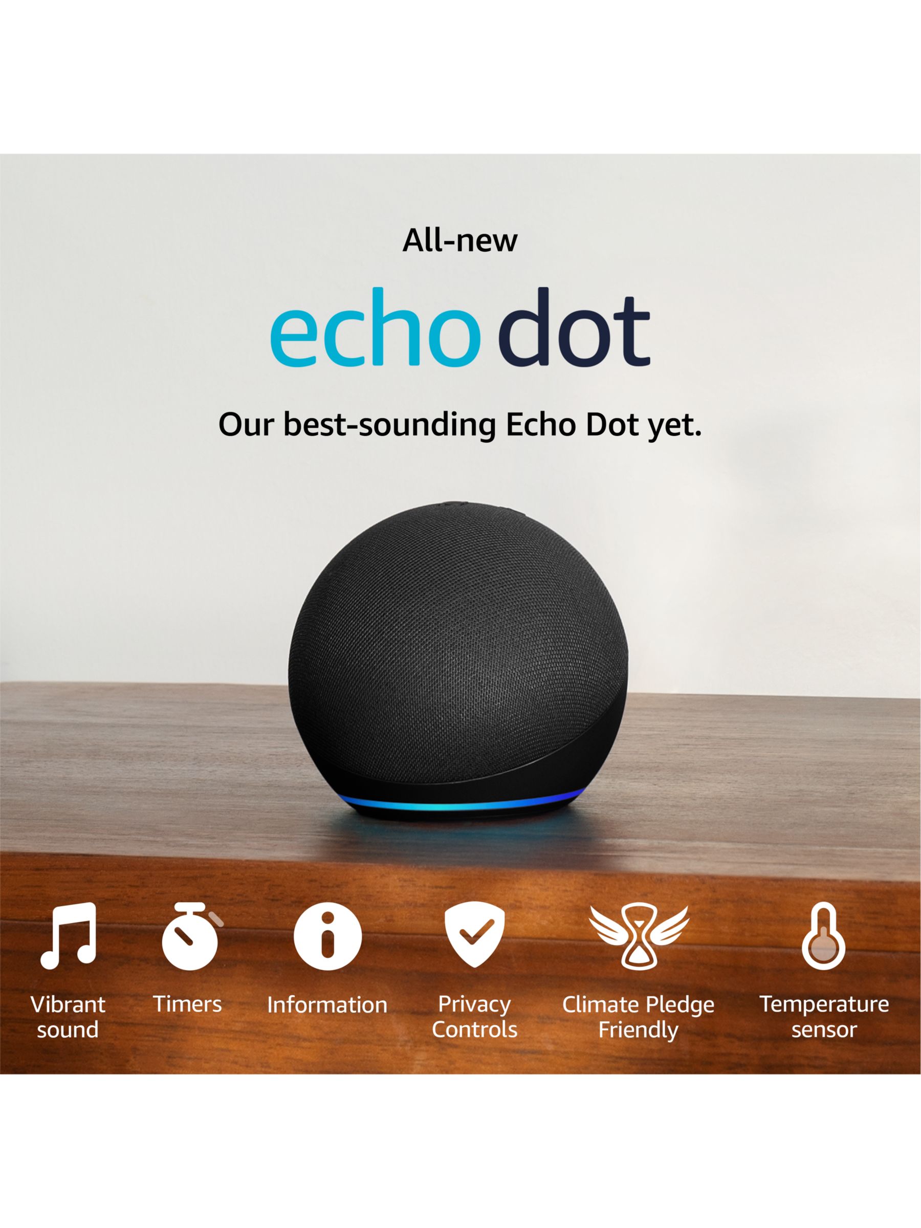 Echo Dot (5th Gen, 2022 Release) Smart Speaker with Alexa Charcoal  in the Smart Speakers & Displays department at