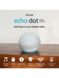 Amazon Echo Dot Smart Speaker with Clock and Alexa Voice Recognition & Control, 5th Generation (2022), Glacier White