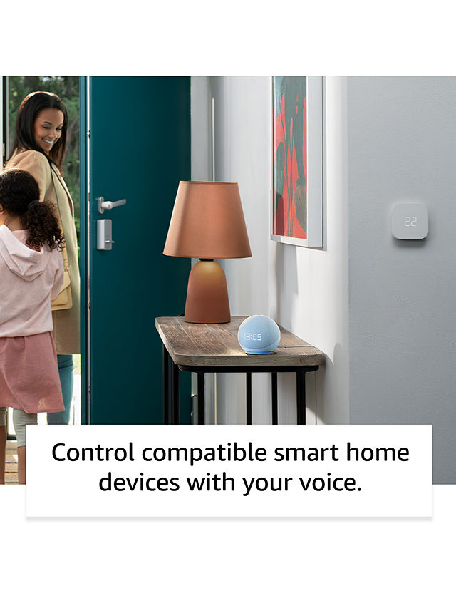 Amazon Echo Dot Smart Speaker with Clock and Alexa Voice Recognition & Control, 5th Generation (2022), Glacier White