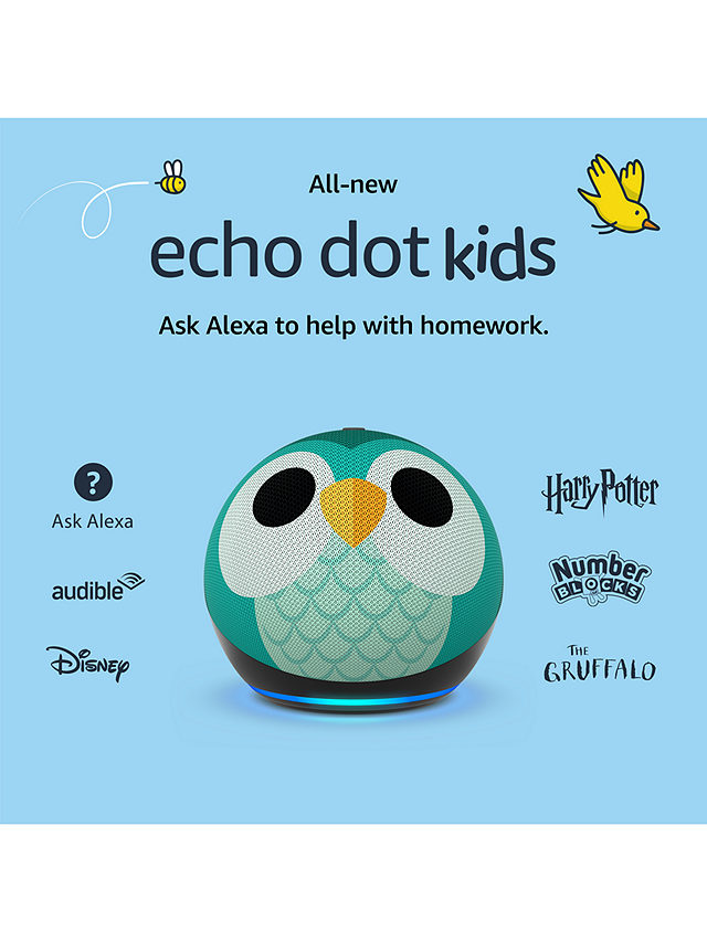 Amazon Echo Dot Kids Smart Speaker with Alexa Voice Recognition & Parental Controls, 5th Generation (2022), Owl