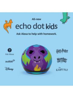 Amazon Echo Dot Kids Smart Speaker with Alexa Voice Recognition & Parental Controls, 5th Generation (2022), Dragon