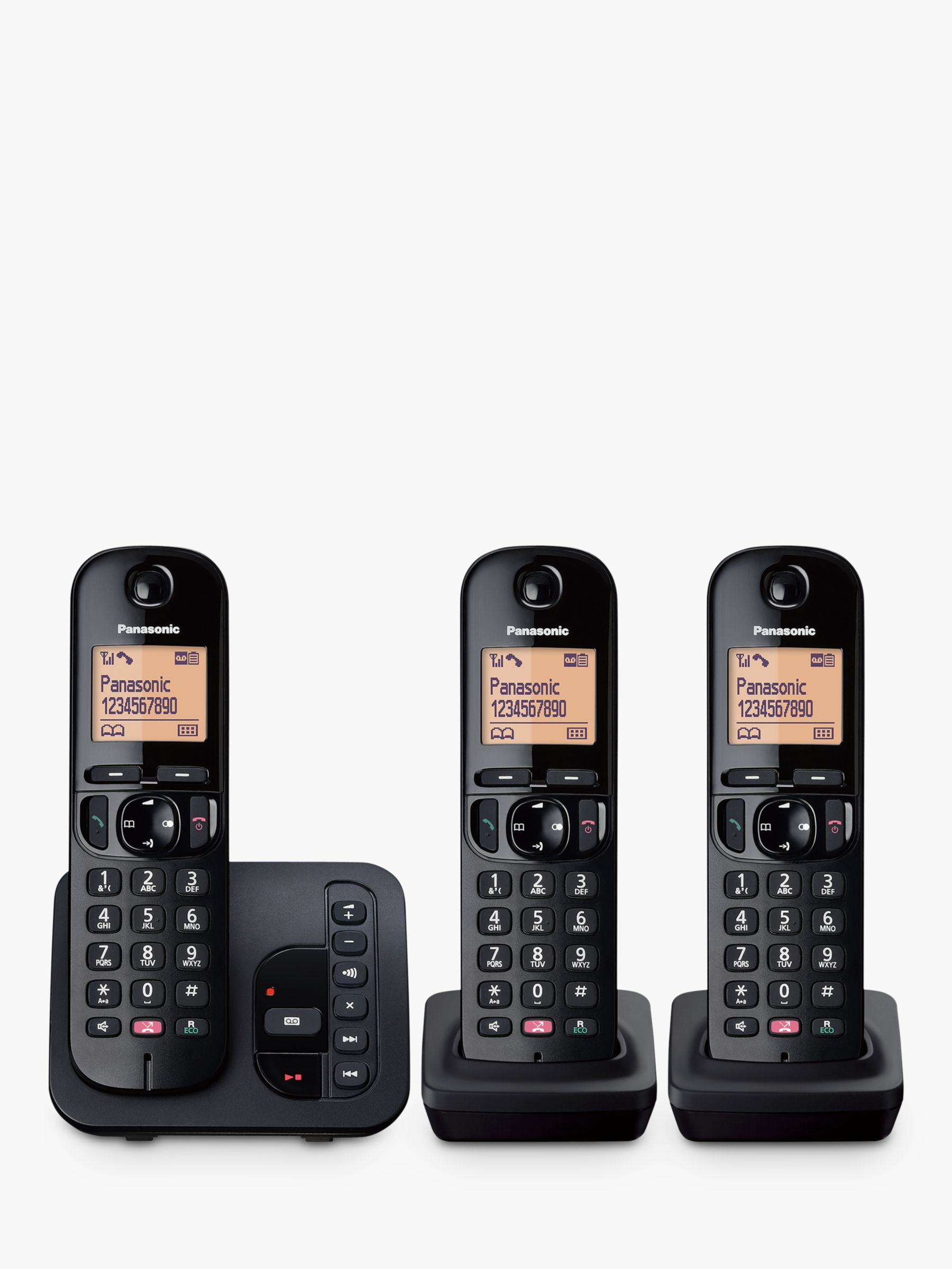 Panasonic KX-TGC263EB Digital Cordless Telephone with Nuisance Call Block and Answering Machine, Triple DECT