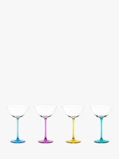 Rainbow Assorted Martini Glasses Set/4