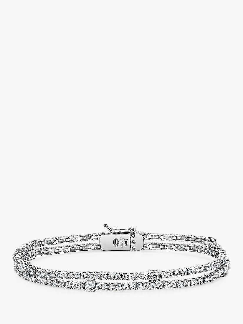Buy Jools by Jenny Brown Double Row Mixed Size Cubic Zirconia Tennis Bracelet, Silver Online at johnlewis.com