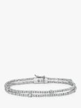 Jools by Jenny Brown Double Row Mixed Size Cubic Zirconia Tennis Bracelet, Silver