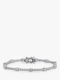 Jools by Jenny Brown Mixed Size Cubic Zirconia Tennis Bracelet, Silver