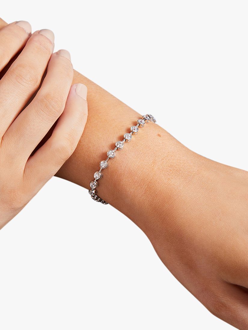 Buy Jools by Jenny Brown Cubic Zirconia Round Link Tennis Bracelet, Silver Online at johnlewis.com