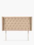 John Lewis Harlow Strutted Upholstered Headboard, King Size, Deep Velvet Biscuit