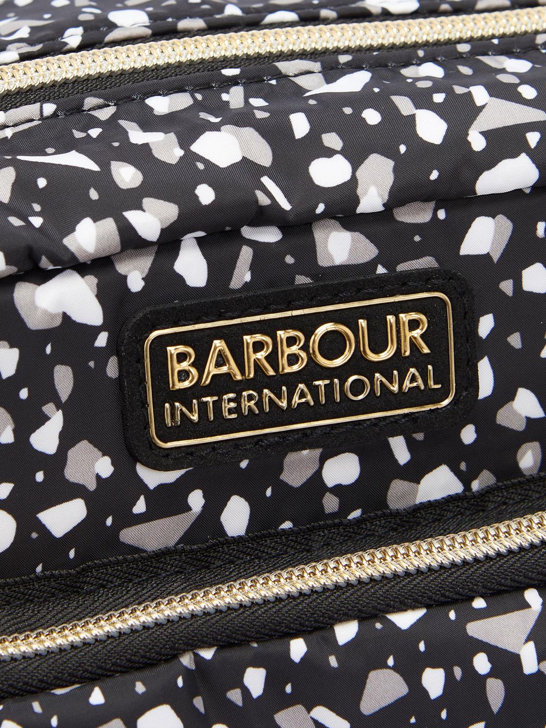 Barbour International Pavilion Terrazo Print Cross Body Bag, Black