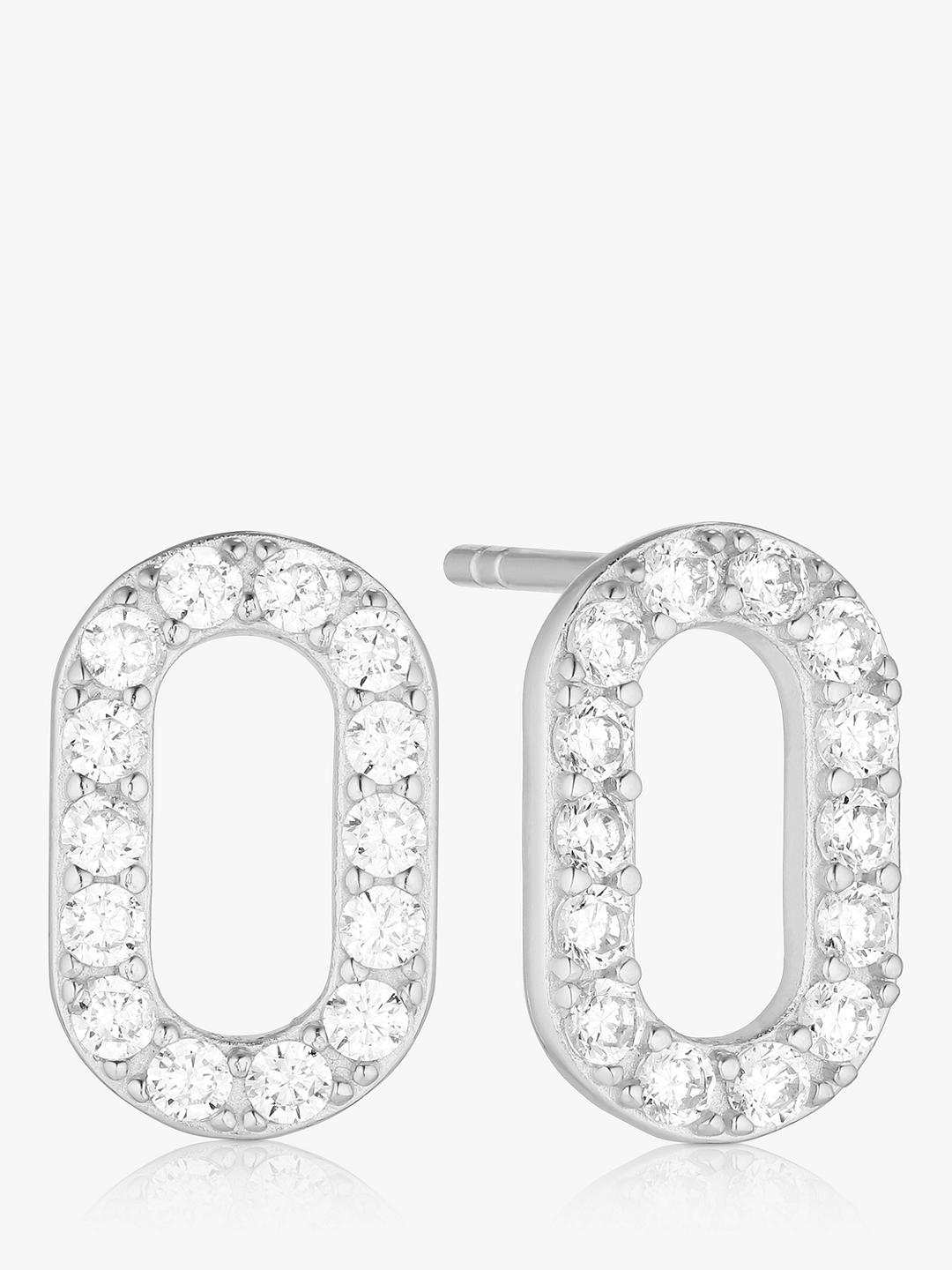 Sif Jakobs Jewellery Capizzi Cubic Zirconia Oval Drop Earrings, Silver