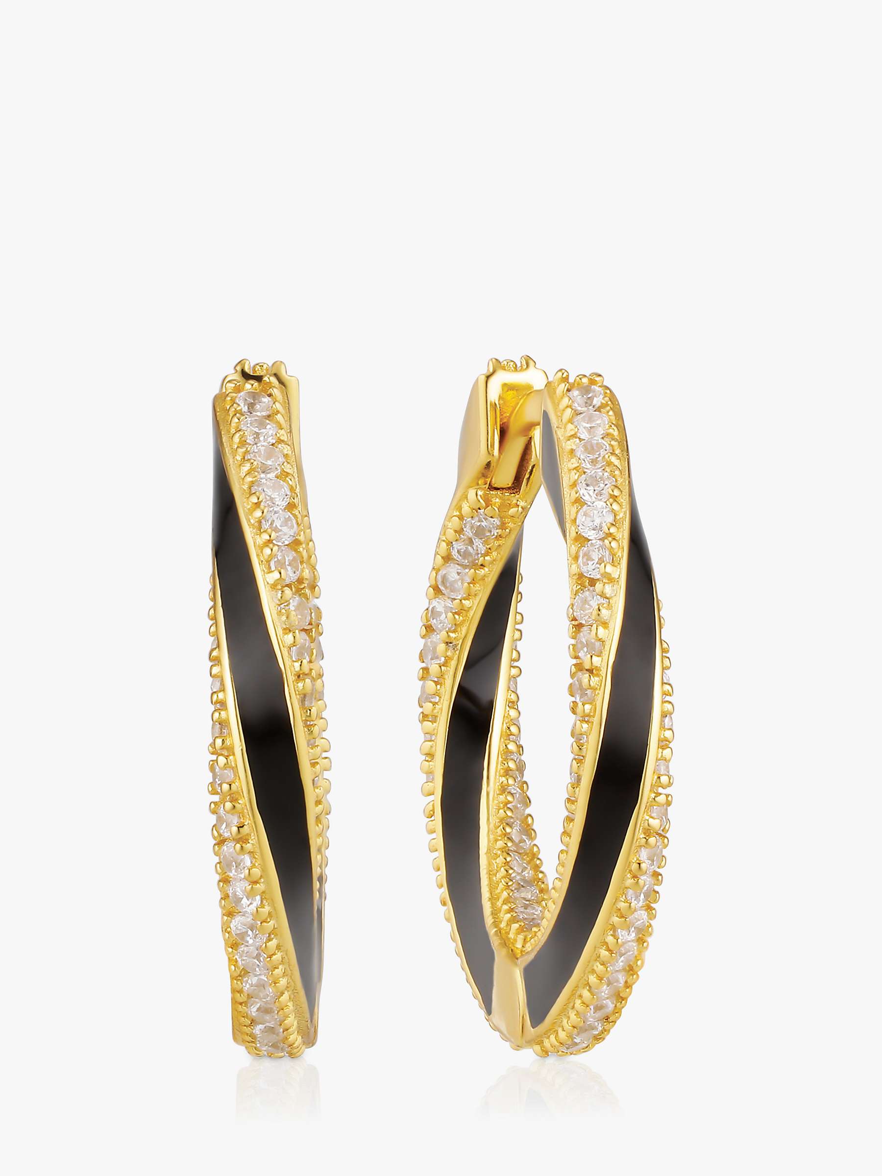 Buy Sif Jakobs Jewellery Enamel and Cubic Zirconia Hoop Earrings, Gold/Black Online at johnlewis.com