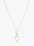 Sif Jakobs Jewellery Capizzi Piccolo Cubic Zirconia Pave Oval Pendant Necklace, Gold