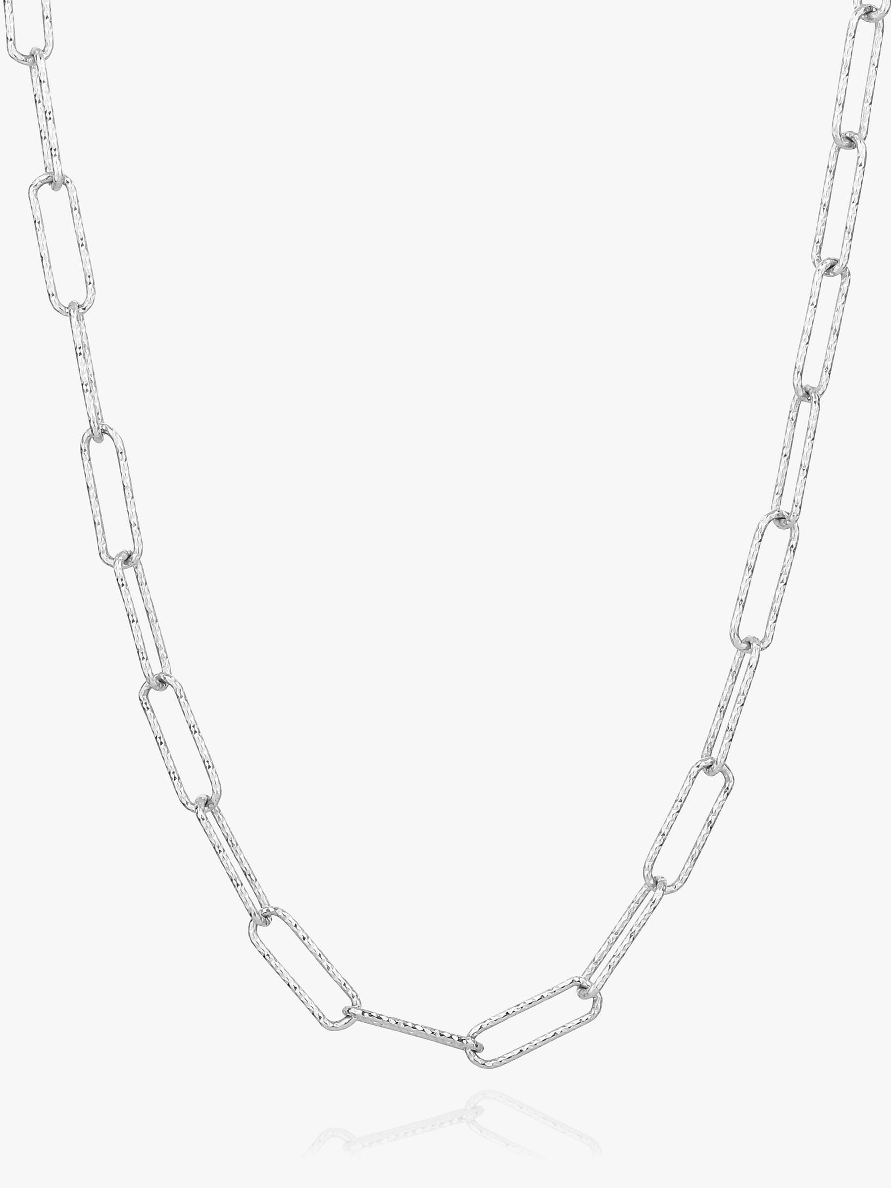 Buy Sif Jakobs Jewellery Textured Paperclip Link Chain Necklace, Silver Online at johnlewis.com