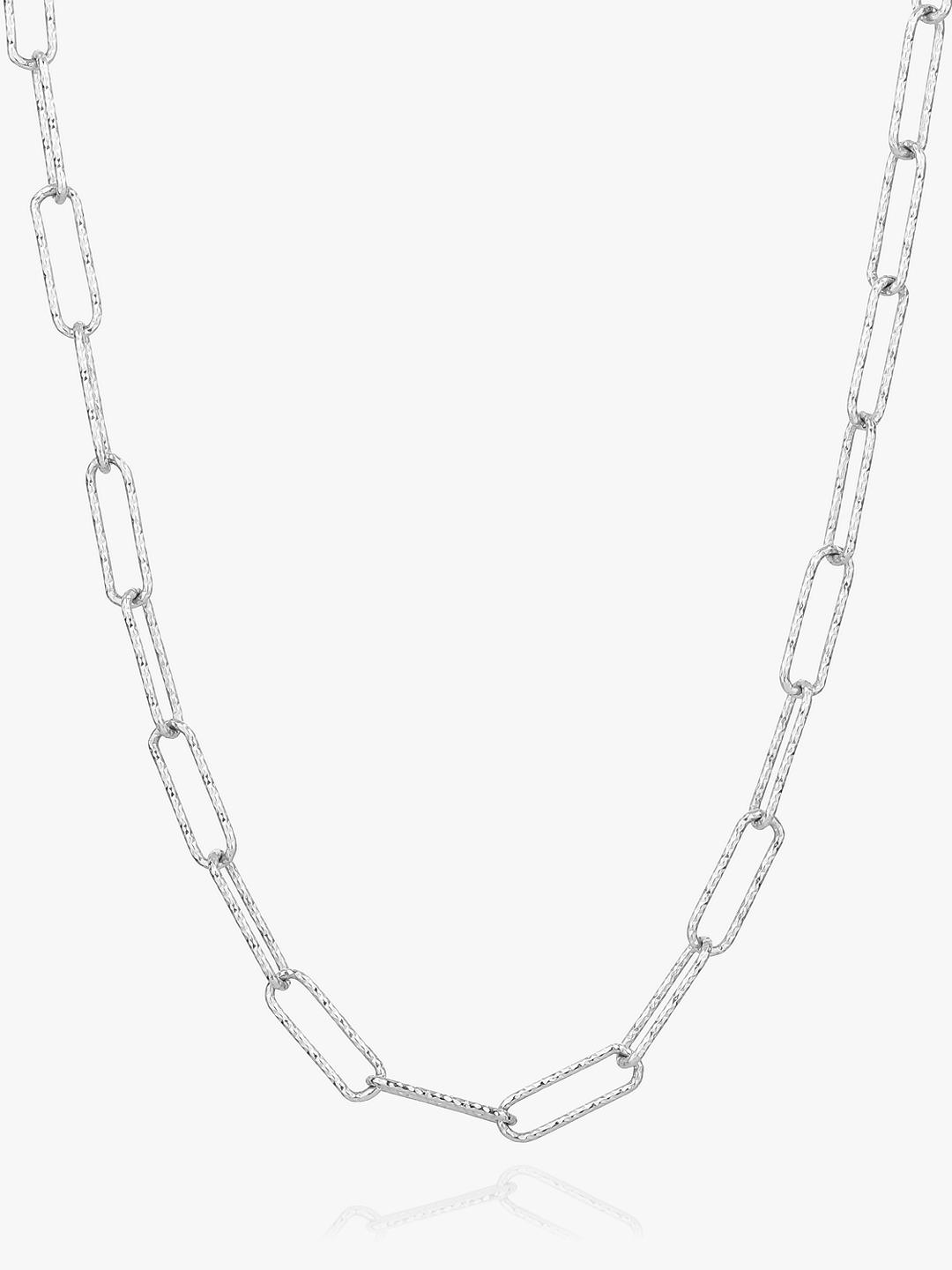 Sif Jakobs Jewellery Textured Paperclip Link Chain Necklace, Silver
