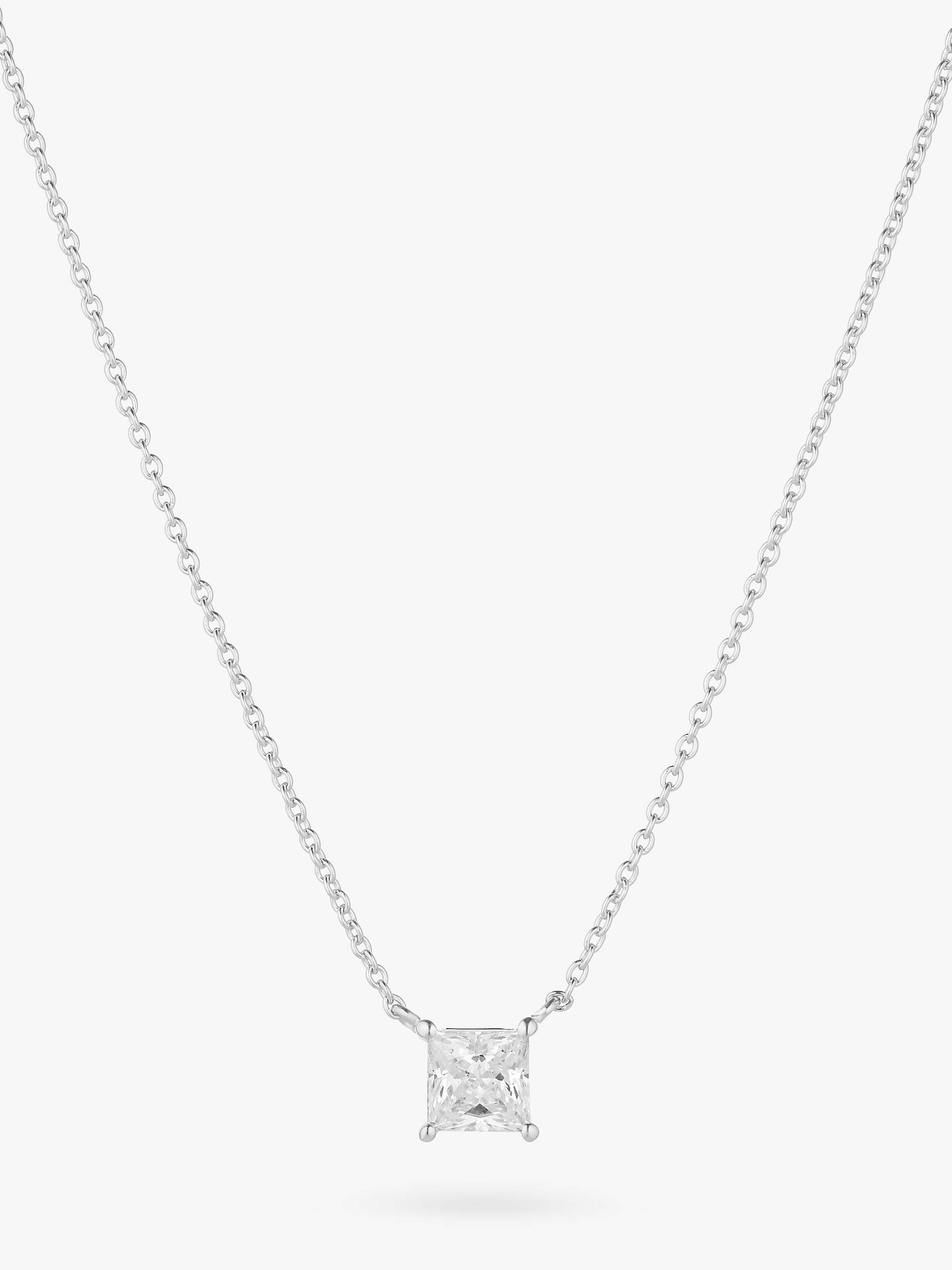 Buy Sif Jakobs Jewellery Ellara Quadrato Princess Cut Cubic Zirconia Pendant Necklace Online at johnlewis.com