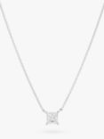 Sif Jakobs Jewellery Ellara Quadrato Princess Cut Cubic Zirconia Pendant Necklace, Silver