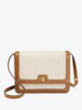 John Lewis Canvas & Leather Flap Over Cross Body Bag